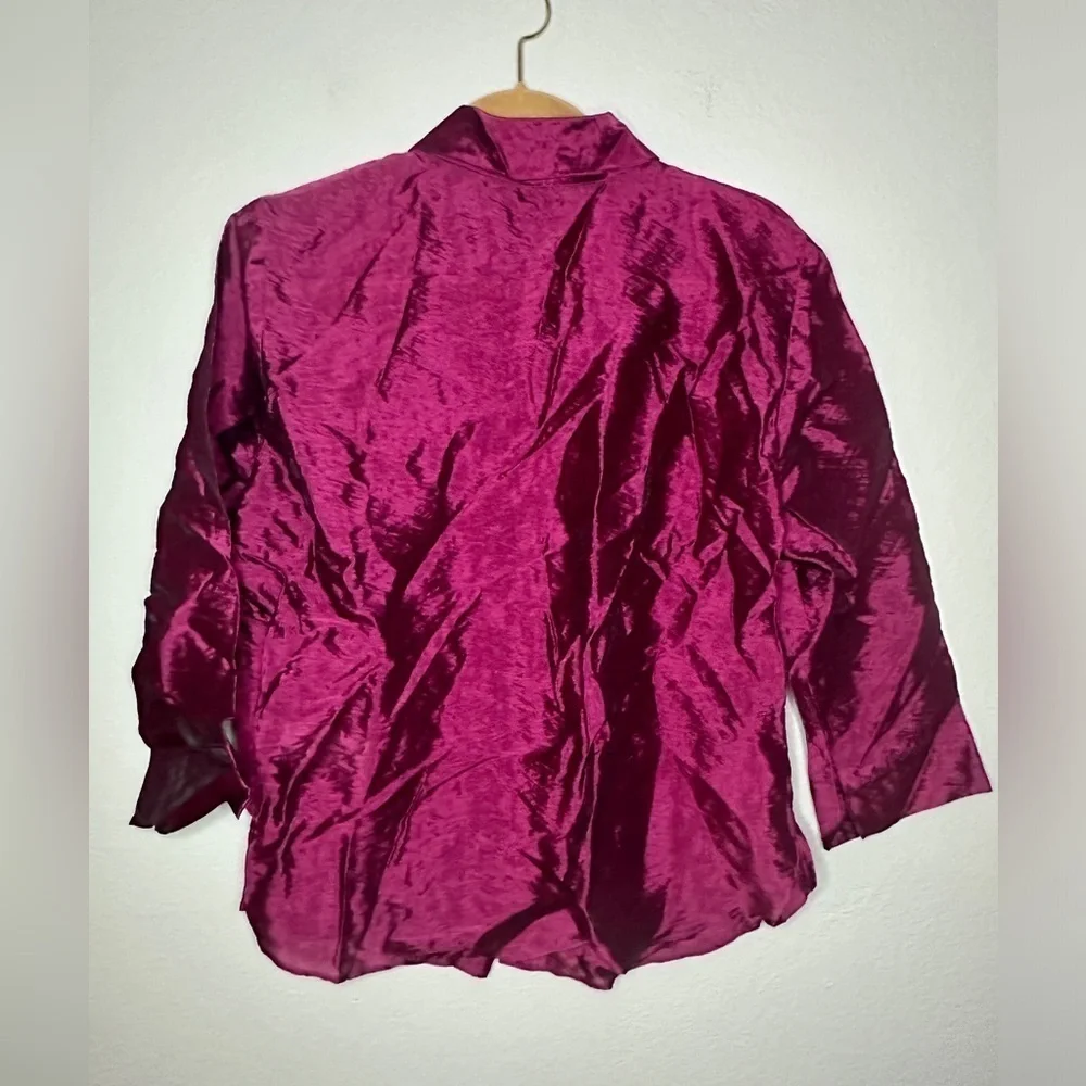 New With Tags Karen Kane Optic 3/4 Sleeve Button Down Shirt Women’s Size XL - Picture 7 of 9